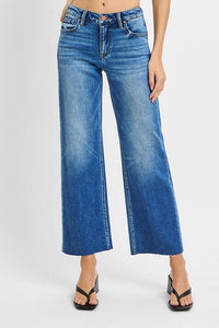 Risen Tummy Control Mid Rise Crop Wide Clean Cut Hem