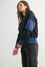 Varsity Colorblock Fleece Crewneck - Deep Navy