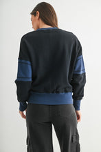 Varsity Colorblock Fleece Crewneck - Deep Navy