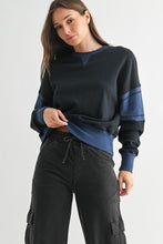 Varsity Colorblock Fleece Crewneck - Deep Navy