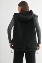 Alpine Fleece Zip Up Hooded Vest - Deep Navy (More Black IMO)