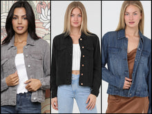 Tencel Denim Jacket Classic Year Round Basic - Black, Grey or Dark Denim