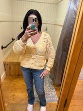 POL soft, open-knit sweater cardigan - Dandelion, Lime or Powder Blue