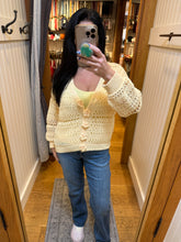 POL soft, open-knit sweater cardigan - Dandelion, Lime or Powder Blue