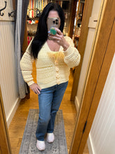 POL soft, open-knit sweater cardigan - Dandelion, Lime or Powder Blue
