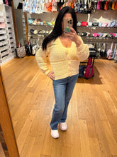 POL soft, open-knit sweater cardigan - Dandelion, Lime or Powder Blue