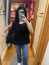 POL round neck sleeveless relaxed fit top in crochet - Rose Pink