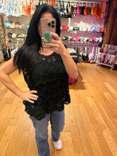POL round neck sleeveless relaxed fit top in crochet - Rose Pink