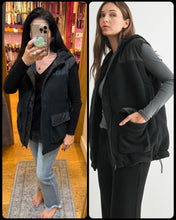 Alpine Fleece Zip Up Hooded Vest - Deep Navy (More Black IMO)