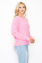 BRUSHED SOFT HACCI  L/S CREW RAGLAN - ASSORTED COLORS