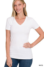 BASIC COTTON V-NECK SHORT SLEEVE - BLACK OR WHITE