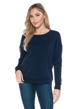 Ariella Top With Sleeve Sequin Detail - Black or Navy
