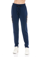 Ariella Cargo Pocket Jogger With Sequin Detail - Black or Navy