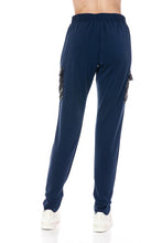 Ariella Cargo Pocket Jogger With Sequin Detail - Black or Navy