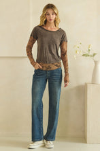 CAMOUFLAGE PRINT MIX LAYERED LOOK PULL OVER - BLACK/CREAM OR BROWN COMBO