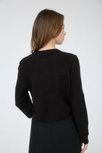 Bow Button Hardware Knit Cardigan Sweater - Black Or Charcoal