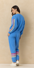 Vintage Havana Seabright Blue W/ Neon Stripe TwillTape Fleece Zip Up