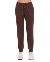 Ariella Jogger Pants With Pockets & Sequin Drawstring Detail - Black or Chocolate