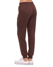 Ariella Jogger Pants With Pockets & Sequin Drawstring Detail - Black or Chocolate