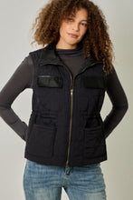 Adjustable Waist Quilted Vest - Black