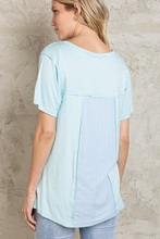 POL short sleeve, relaxed fit ,V-neckline jersey tee - Aqua, Black, Off White