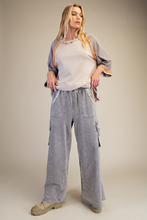 Easel Special Wash Terry Knit Denim Pants - Rock Stone