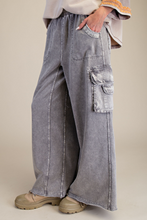 Easel Special Wash Terry Knit Denim Pants - Rock Stone