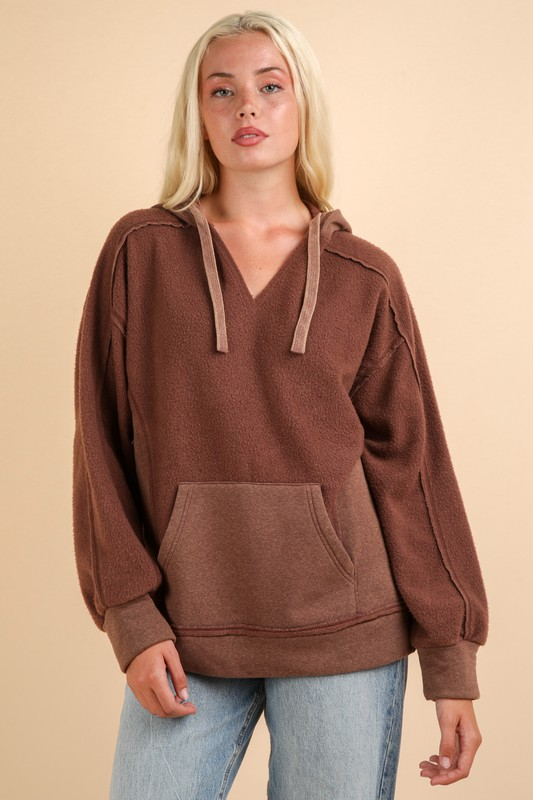 Super soft kangaroo pocket hoodie - Chocolate, Light Grey, Olive