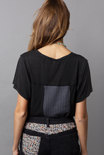 POL short sleeve, relaxed fit ,V-neckline jersey tee - Aqua, Black, Off White