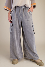 Easel Special Wash Terry Knit Denim Pants - Rock Stone