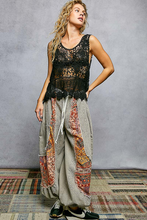 POL round-neck sleeveless top - Black