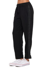 Ariella Slim Leg Contrast Pant In Scuba - Black