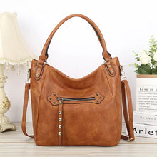 Vegan Leather Woven Flip Rivet Handbag Zipper Closure Crossbody Bag - Assorted Colors