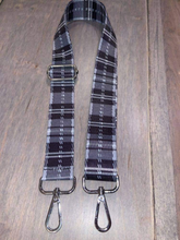Grey Plaid Adjustable Bag Strap