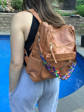 Solid Vegan Leather Convertible Backpack - Black, Camel or Grey