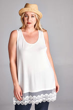 Plus Size Lace Trim Tunic Top Extender - Assorted Colors