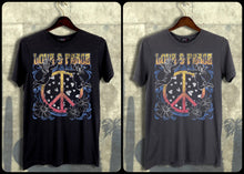 LOVE & PEACE GRAPHIC TEE - BLACK OR CHARCOAL