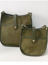 Mini Suede Messenger Bags w/ Matching Adjustable Solid Strap - Assorted Colors