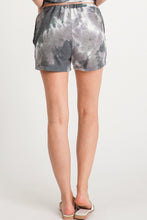 TIE-DYE SHORTS WITH ELASTICIZED WAISTBAND, DRAWSTRINGS, AND SIDE SEAM POCKETS - CHARCOAL or OLIVE
