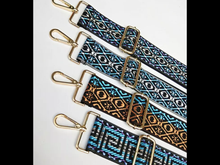Abstract Adjustable Print Bag Strap - Silver or Gold Hardware