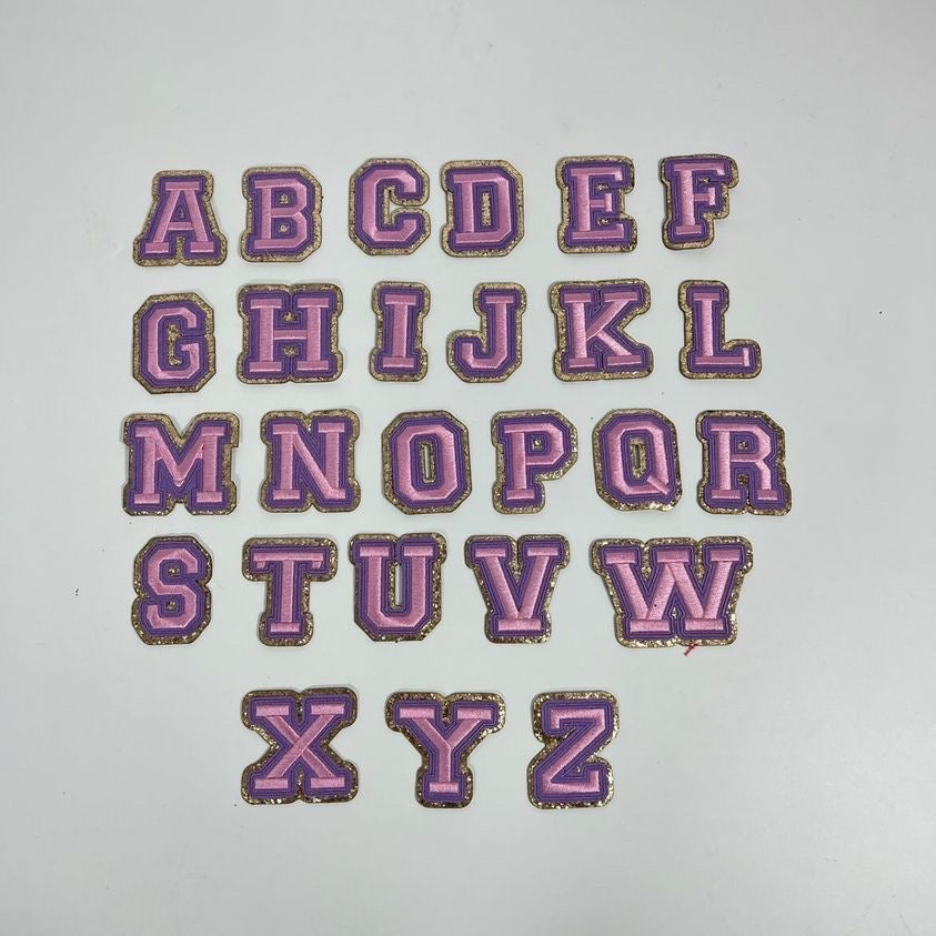 Lavender Purple Letter Patch Stickers