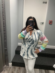 Ocean Drive Firework Tie-dye Burnout Pullover Hoodie