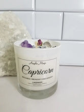Capricorn Zodiac Crystal Soy Candle - Reiki Charged