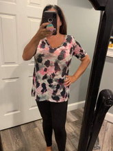 LEOPARD PRINT LOW GAUGE DEEP U-NECK TOP - ASSORTED COLORS
