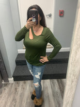 OPEN ONE SHOULDER TOP - JADE OR VINTAGE OLIVE