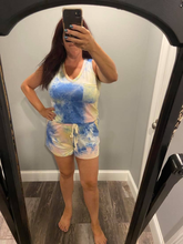 Tie dye knit sleeveless top - Blue