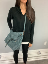 Vegan Leather Woven Flip Rivet Handbag Zipper Closure Crossbody Bag - Assorted Colors