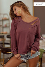FRENCH TERRY WITH LASER CUT DETAILED SHIRT- ASSORTED COLORS