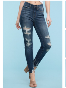 PLUS JUDY BLUE HIGH RISE CROPPED SKINNY
