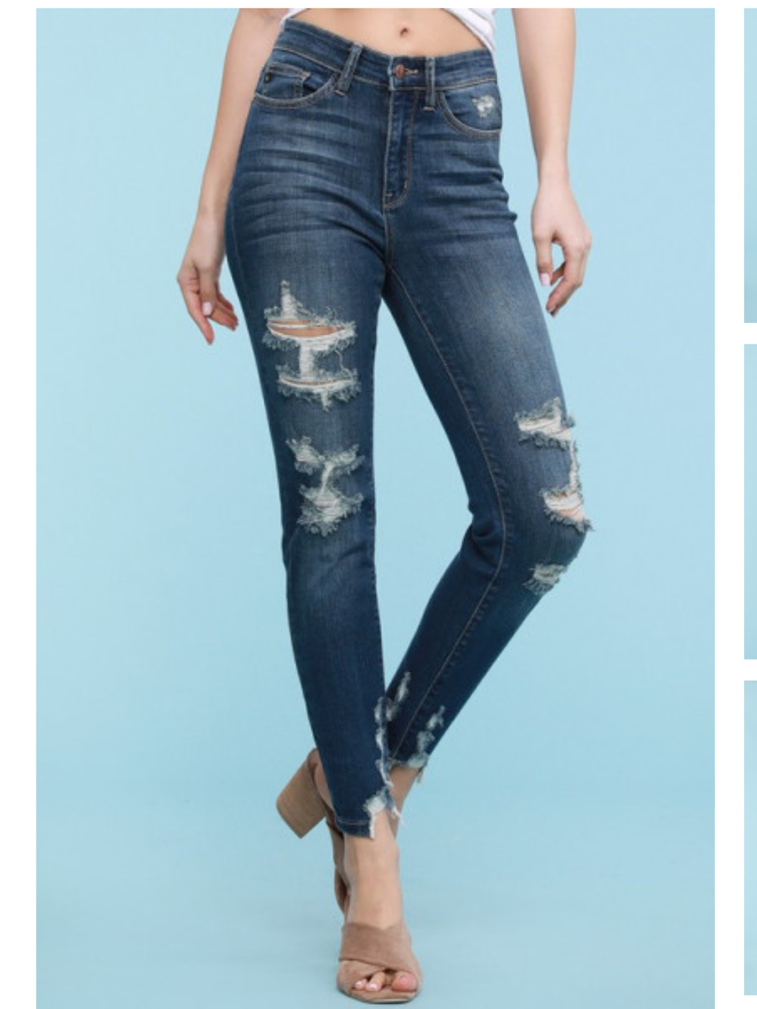 PLUS JUDY BLUE HIGH RISE CROPPED SKINNY